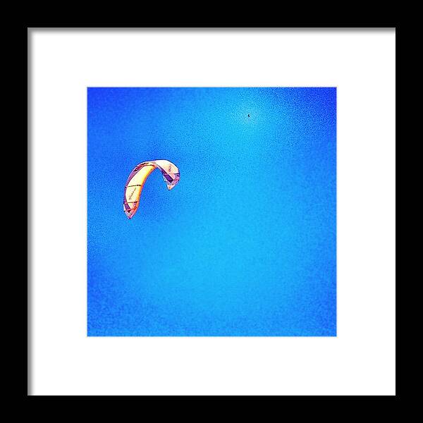 Blue Framed Print featuring the photograph Bird And Kite 🌴🐚 #cloudless #blue by Emily W