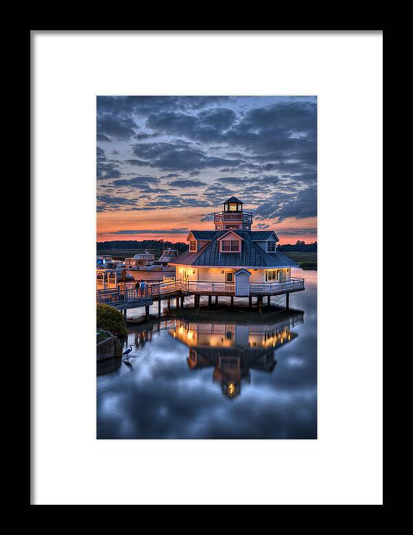 Smithfield Framed Print featuring the photograph Bird and Sundown on the Pagan River by T Cairns