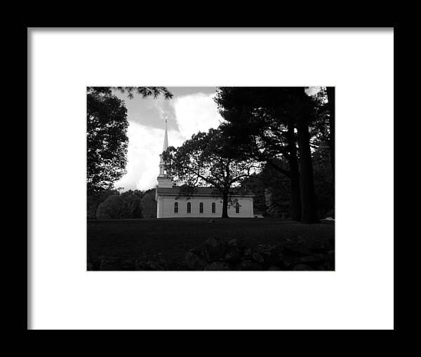 Martha Framed Print featuring the photograph Black and White MM Chapel by Kim Galluzzo Wozniak