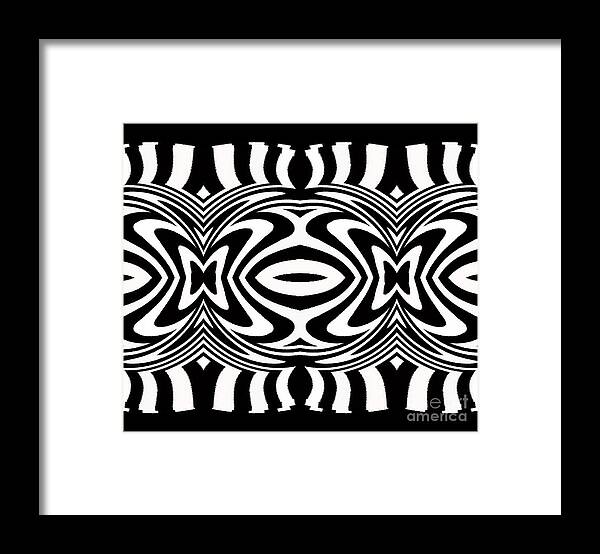 Abstract Geometric Framed Print featuring the digital art Pattern Black White Geometric Art No.296. by Drinka Mercep