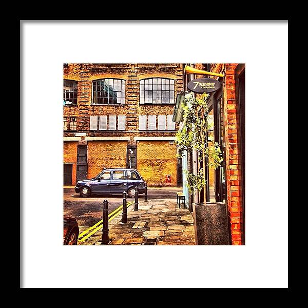 Tagstagram Framed Print featuring the photograph Black Cab : Red Bricks by Neil Andrews