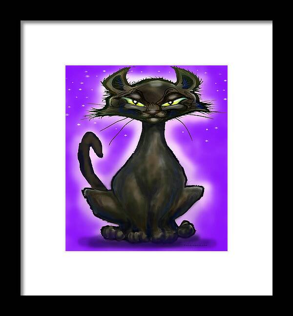 Black Cat Framed Print featuring the painting Black Cat by Kevin Middleton