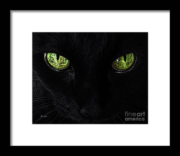 Cats Framed Print featuring the digital art Black Cat Mystique by Dale  Ford