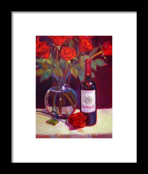 Wine Artist Framed Print featuring the painting Black Cherry Bouquet by Penelope Moore