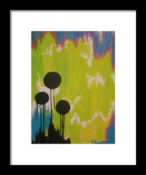 Circles Framed Print featuring the painting Black Circles by Samantha Lusby