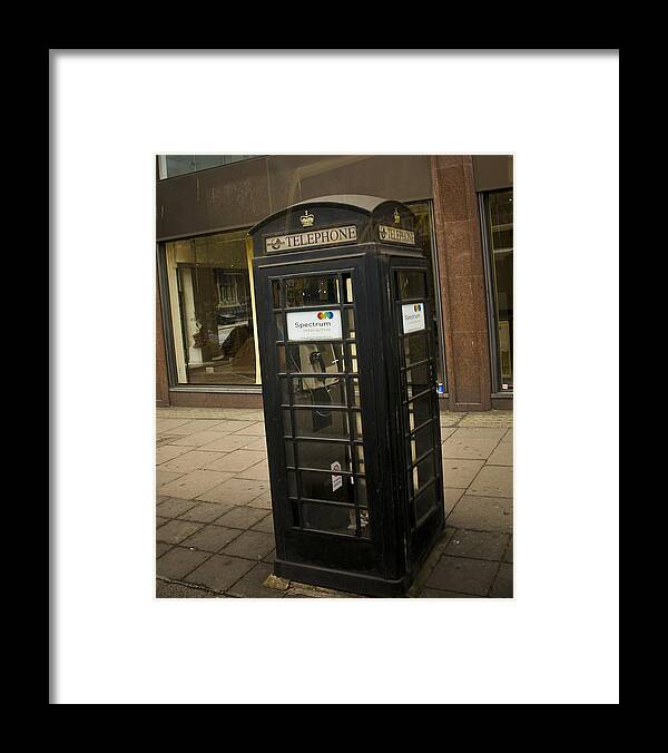 Black Phone Booth Framed Print featuring the photograph Black Phone Booth by Mickey Clausen