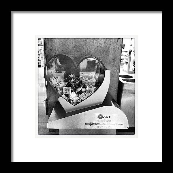 Donation Framed Print featuring the photograph #blackandwhite #bw #bandw by Anucha Karn