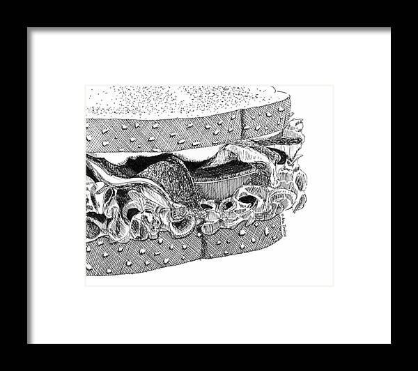 Blt Framed Print featuring the drawing BLT Sandwich by Ana Tirolese
