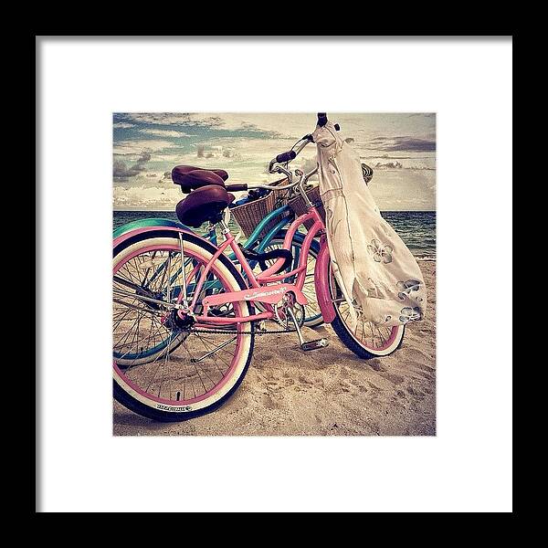 Bike Framed Print featuring the photograph Blue & Pink - Miami Beach by Joel Lopez