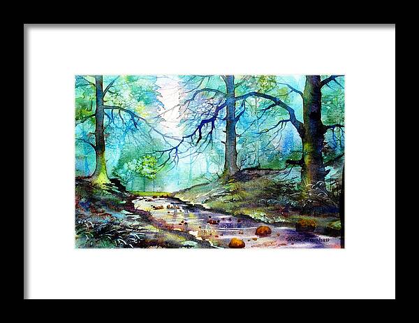 Watercolour Framed Print featuring the painting Blue Beck by Glenn Marshall