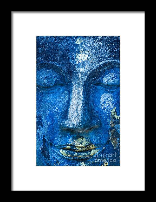 Buddha Framed Print featuring the photograph Blue Buddha by Luciano Mortula