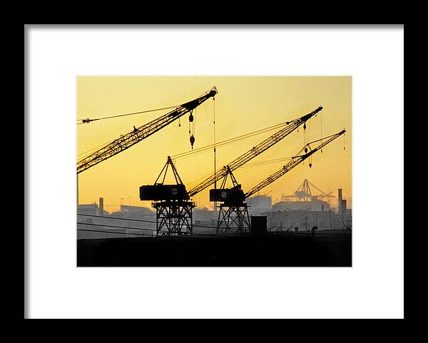 Shipyards Framed Print featuring the photograph Blue Collar Sunset by Mike Flynn