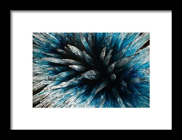 Glassware Framed Print featuring the photograph Blue Explosion by Roger Mullenhour