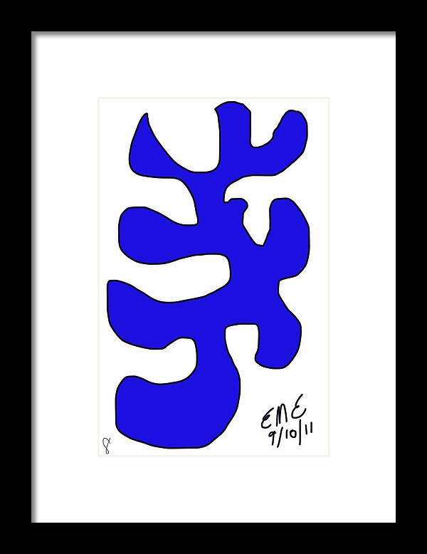 Blue Form Digital Framed Print featuring the digital art Blue Form 8 by Eric Elizondo