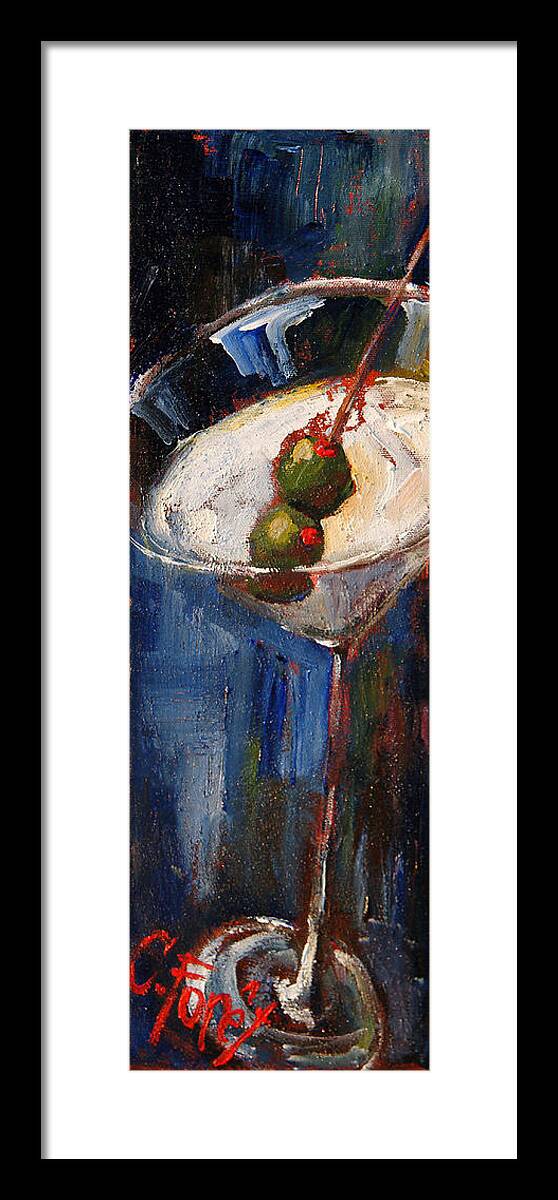 Martini Framed Print featuring the painting Blue Martini by Carole Foret
