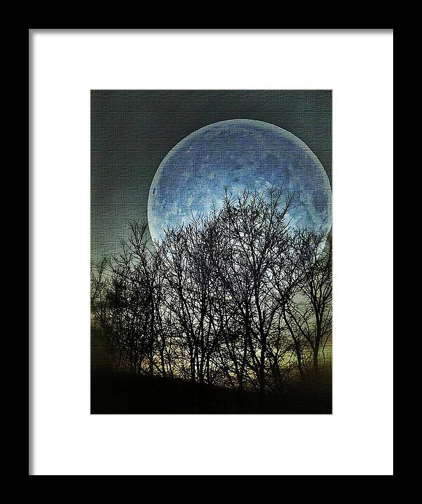 Moon Framed Print featuring the photograph Blue Moon by Marianna Mills