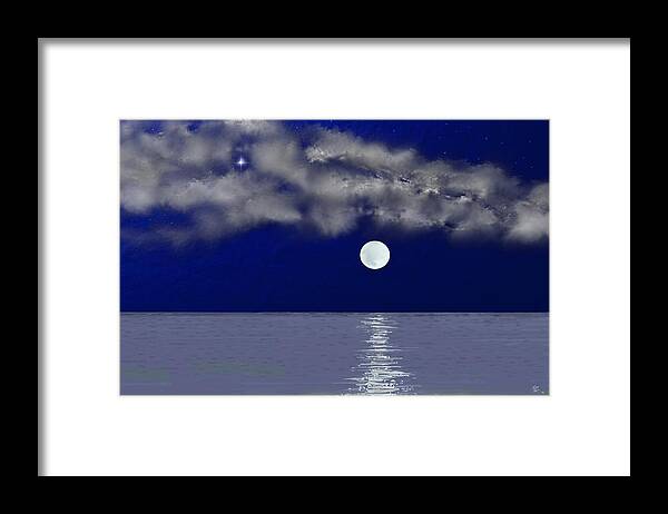 Blue Moon Framed Print featuring the digital art Blue Moon by Tony Rodriguez
