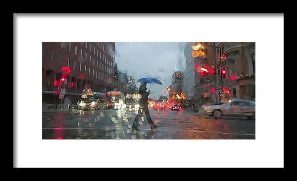 Capital Framed Print featuring the photograph Blue Umbrella in DC by Jim Moore