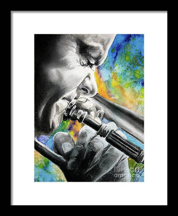 Jazz Framed Print featuring the mixed media Blues Trombone 1 by Gary Williams