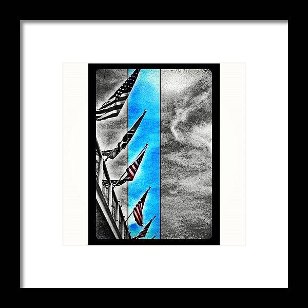 Abstracters_anonymous Framed Print featuring the photograph Boardwalk Flags by Kim Cafri
