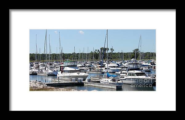 Boats Framed Print featuring the photograph Boats at Winthrop Harbor by Debbie Hart