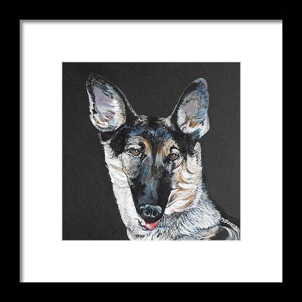 Dog Framed Print featuring the painting Bolt the King by Melissa Torres