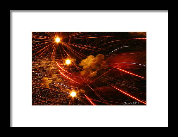 Fireworks Framed Print featuring the photograph Bombs Bursting in Air by Farol Tomson