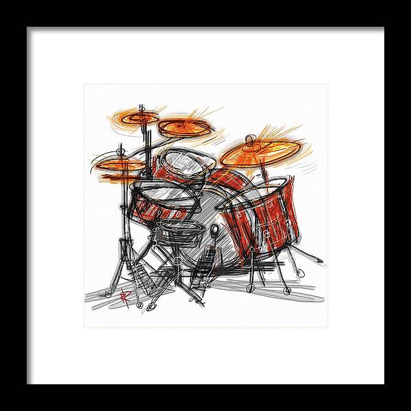 Drum Framed Print featuring the mixed media Boom BaBa Boom by Russell Pierce