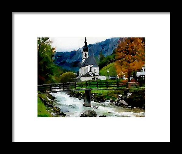 Switzerland Framed Print featuring the painting Bosnian Country Church by Jann Paxton