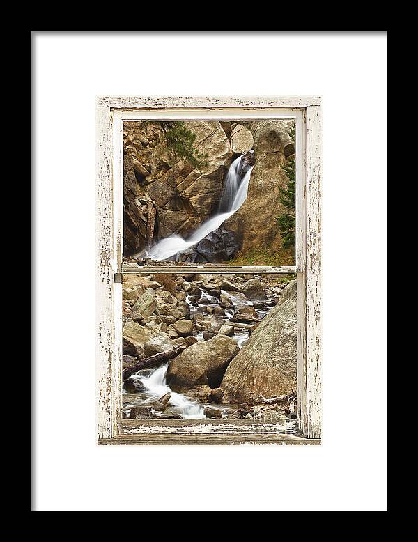 Windows Framed Print featuring the photograph Boulder Falls Picture Window Colorado by James BO Insogna
