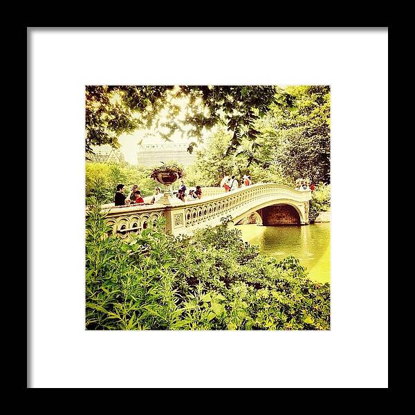 New York City Framed Print featuring the photograph Bow Bridge - Central Park - New York City by Vivienne Gucwa