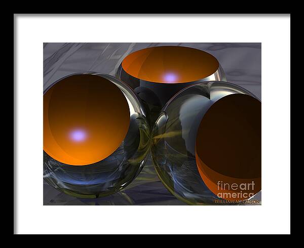 Digital Framed Print featuring the digital art Bowls by William Ladson