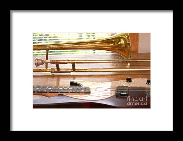 Trombone Framed Print featuring the photograph Brass And String by Susan Stevenson