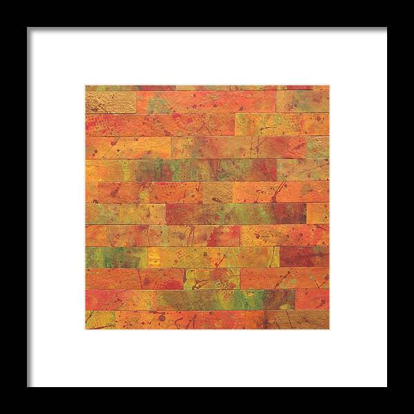 Abstract Framed Print featuring the painting Brick Orange by Kathy Sheeran