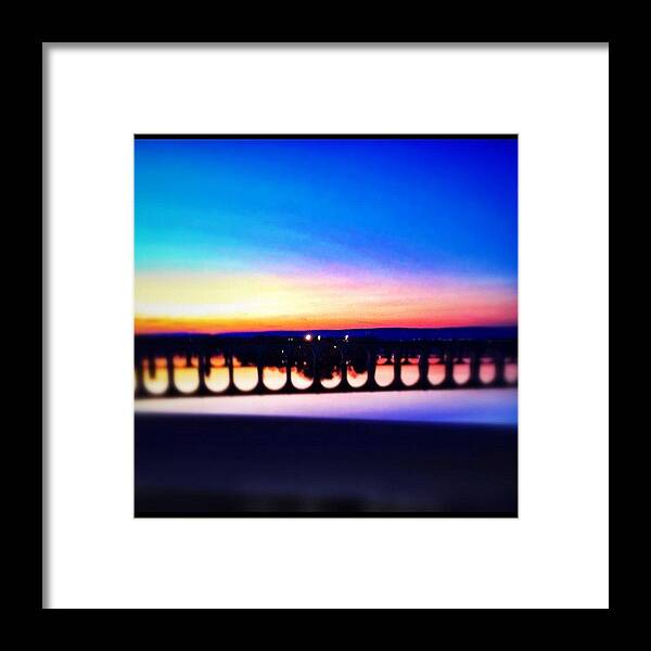 Bridge Framed Print featuring the photograph Bridge + Sunsets by Rachel Fox Burson