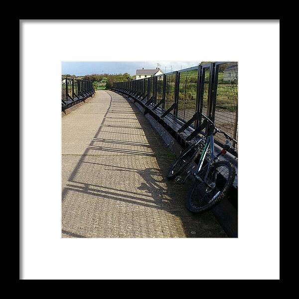 Bridge Framed Print featuring the photograph #bridge Over #fremington Quay. #cycling by Robin Beer