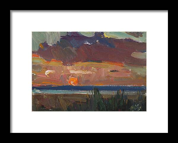 Ukraine Framed Print featuring the painting Bright sunset by Juliya Zhukova