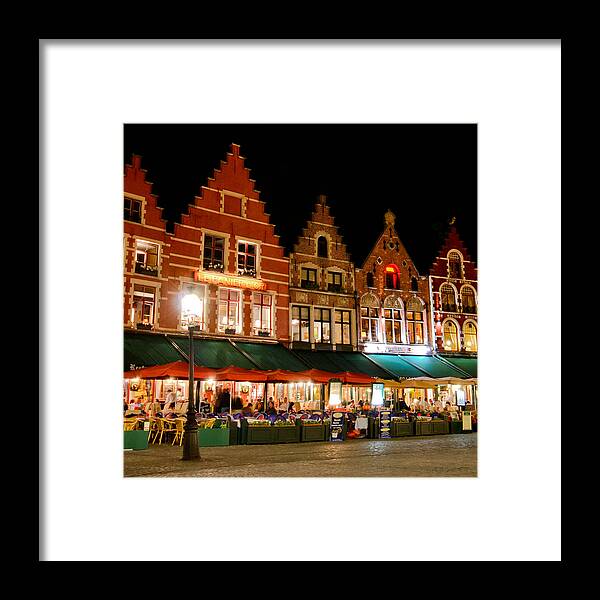 Brugge Framed Print featuring the photograph Brugge At Night by David Waldo