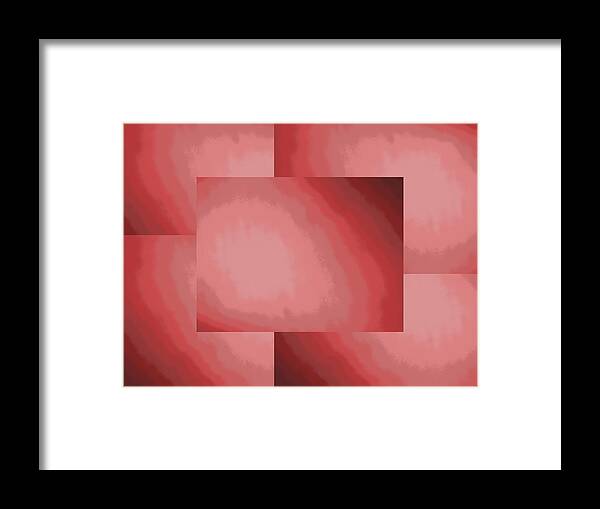 Abstract Framed Print featuring the digital art Brushed In Red 1 by Tim Allen