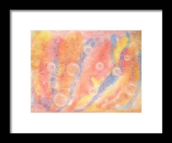 Abstract Watercolor Framed Print featuring the painting Bubbles original abstract watercolor by Georgeta Blanaru
