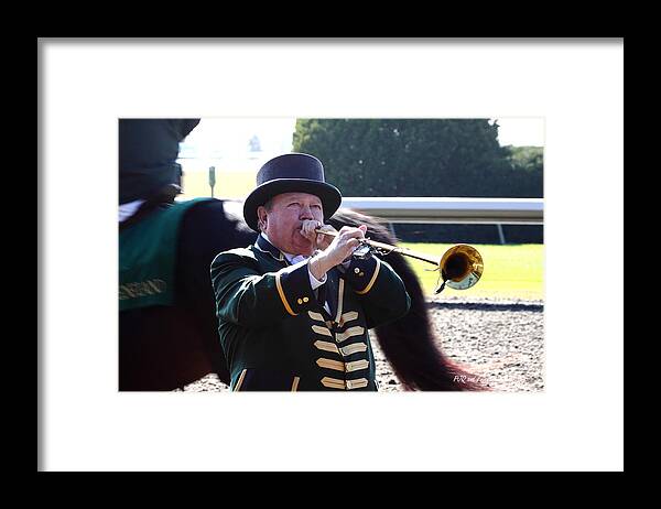 'bucky Sallee Call To Post' Is Doing Just That At The Keeneland Track. Framed Print featuring the photograph 'Bucky Sallee Call to Post' by PJQandFriends Photography