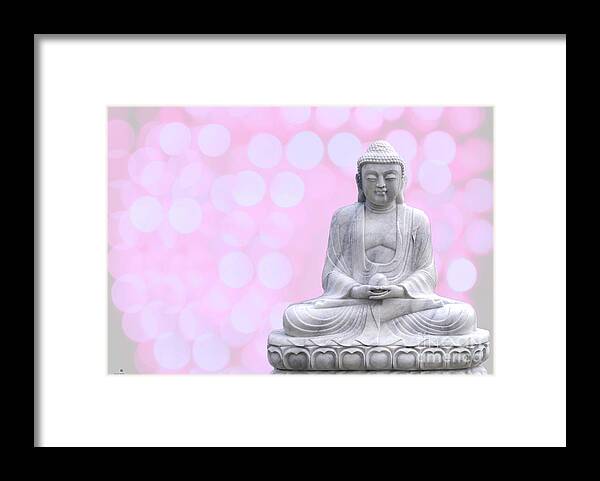 Asia Framed Print featuring the photograph Buddha Enlightment Red-yellow by Hannes Cmarits