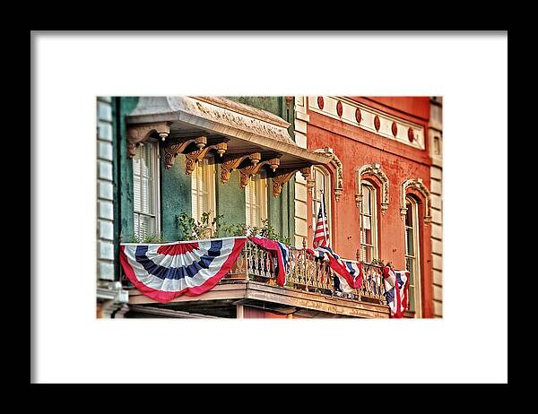 Bunting Framed Print featuring the photograph Bunting in Canton Square by Jim Albritton