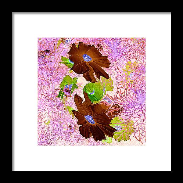Flowers Framed Print featuring the painting Burgundy Flowers by Richard James Digance