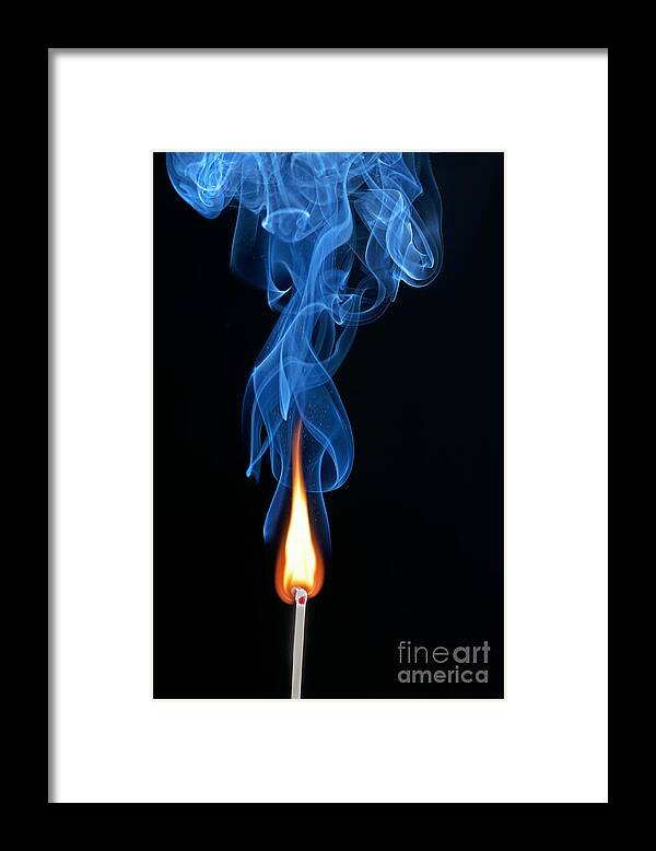 Match Framed Print featuring the photograph Burning Match by Art Whitton