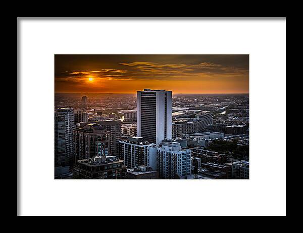 Chicago Framed Print featuring the photograph Burning Sunset by Raf Winterpacht