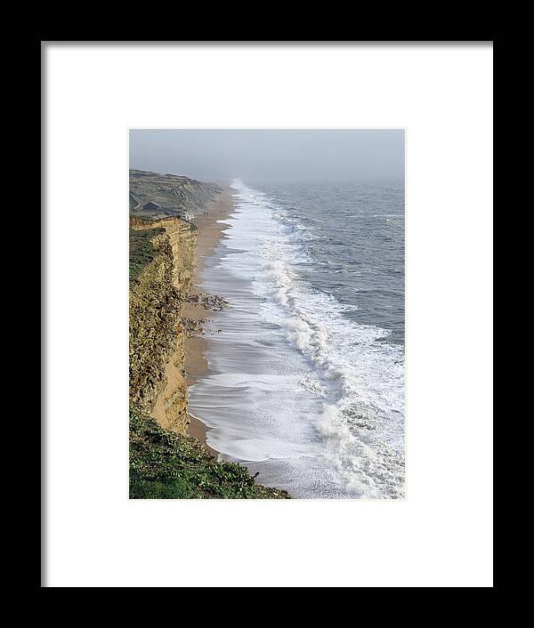 Wave Framed Print featuring the photograph Burton Bradstock Cliffs by Adrian Bicker
