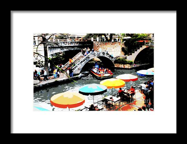 San Antonio Framed Print featuring the photograph Busy San Antonio River Walk by Carol Groenen