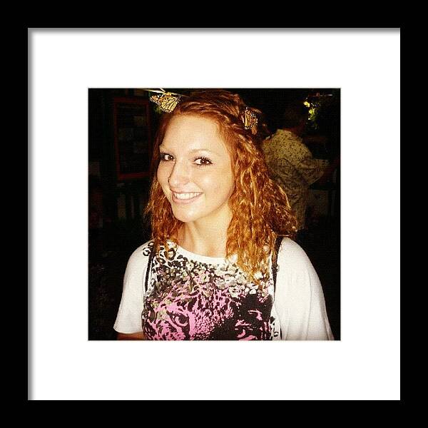 Crazy Framed Print featuring the photograph #butterflies #in #my #hair #crazy #felt by Sierra Christopher
