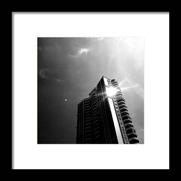 Scenery Framed Print featuring the photograph #bw #blackandwhite #scenery #building by Cheryl Cheung